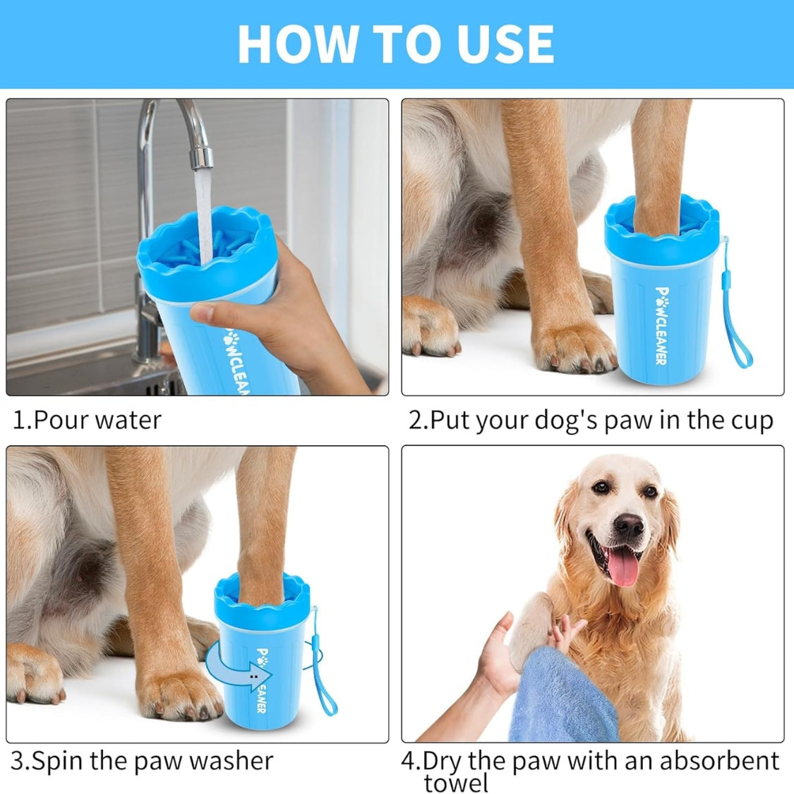 7-in-1 dog paw cleaner kit with portable paw washer and grooming set - product view 6