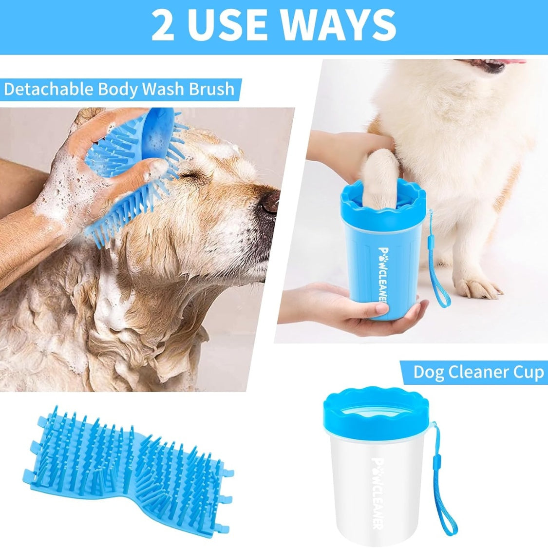 7-in-1 dog paw cleaner kit with portable paw washer and grooming set - product view 4