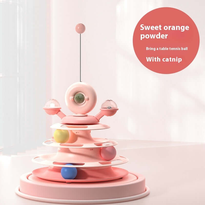 SpinStack 4-level interactive cat ball track tower - product view 10