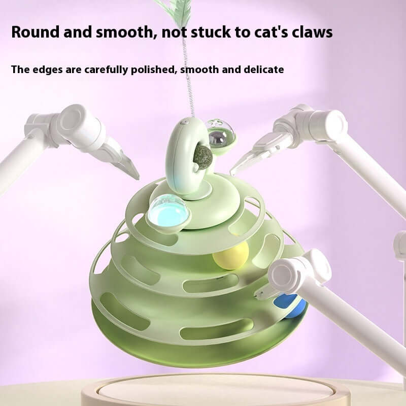 SpinStack 4-level interactive cat ball track tower - product view 8