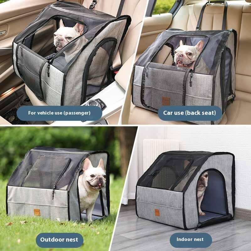 RollAway rolling pet carrier with telescopic handle extended