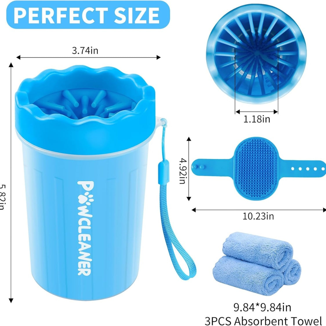 7-in-1 dog paw cleaner kit with portable paw washer and grooming set - product view 5
