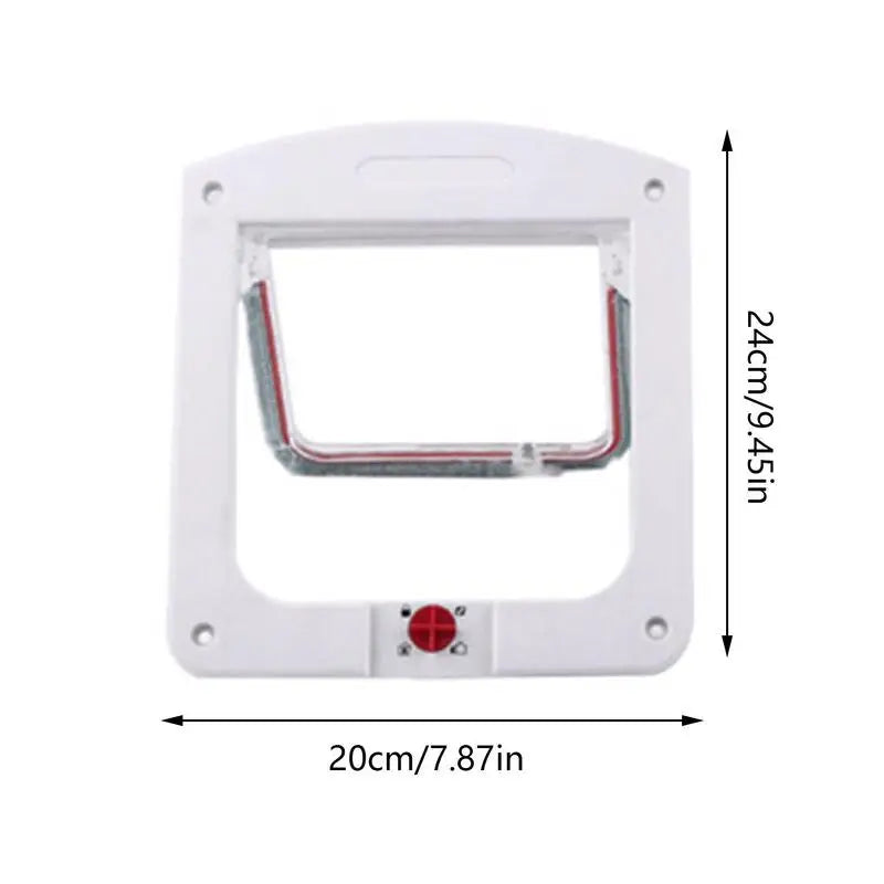 Pet Door 4 Way Locking Large Dog Cat Door Flap Install in Interior Exterior Door Weatherproof Pet Door for Wooden PVC Metal Door