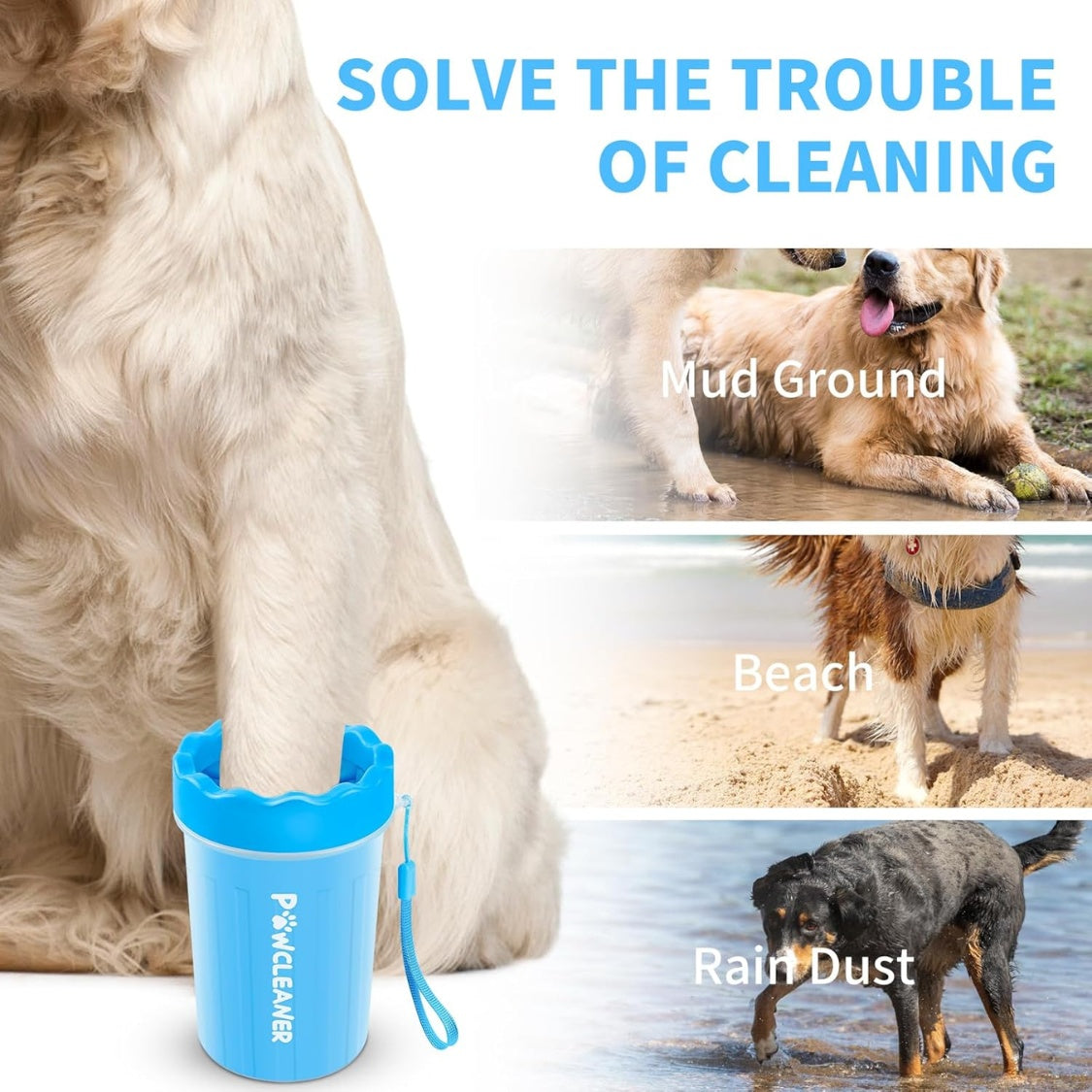 7-in-1 dog paw cleaner kit with portable paw washer and grooming set - product view 3