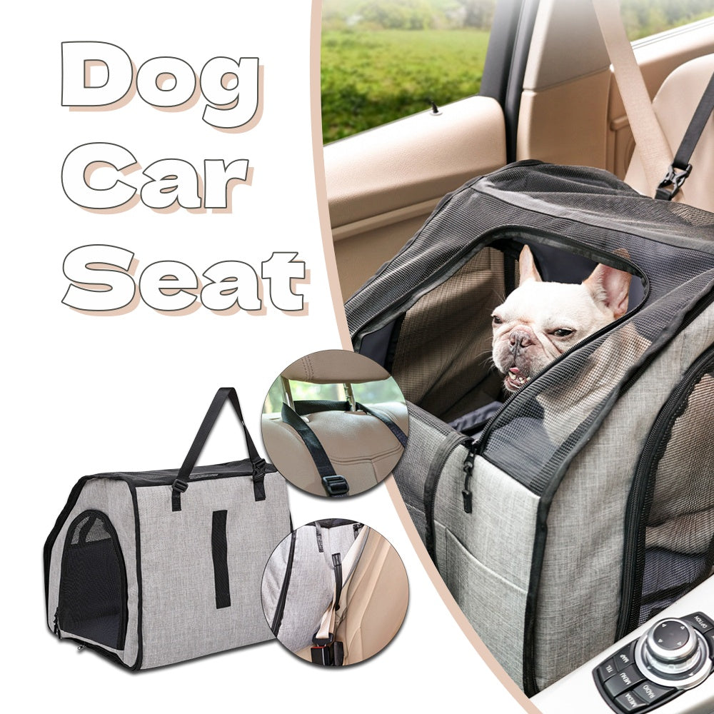 RollAway foldable rolling pet carrier gray front view