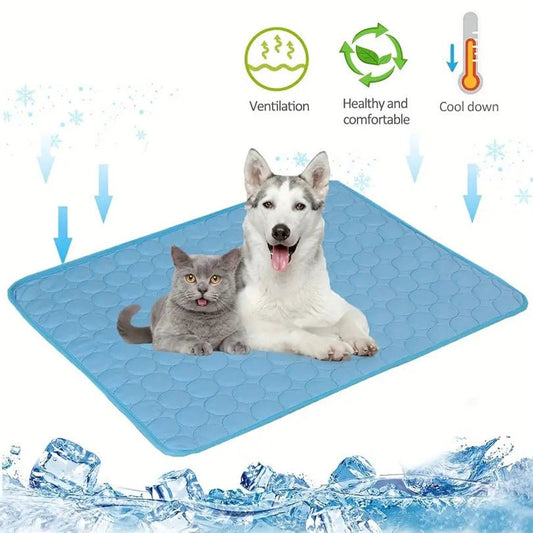 ChillPad ice silk cooling mat for dogs and cats - self-cooling breathable summer pet pad no electricity needed by Sablelinna Pet Palace