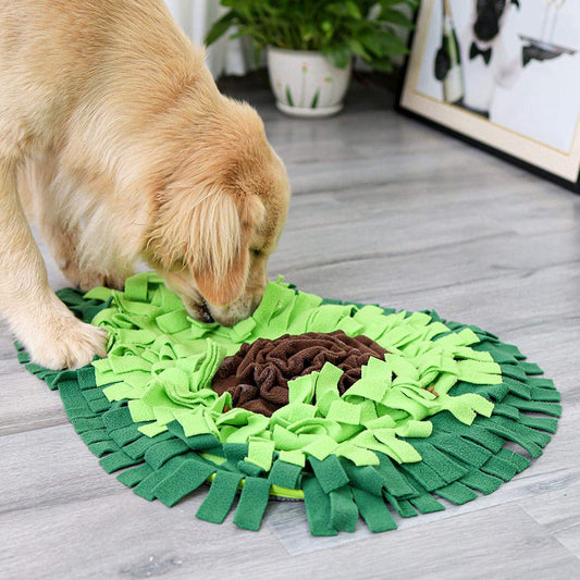 SniffQuest dog snuffle mat for mental stimulation and slow feeding - polar fleece enrichment puzzle toy for nose work by Sablelinna Pet Palace