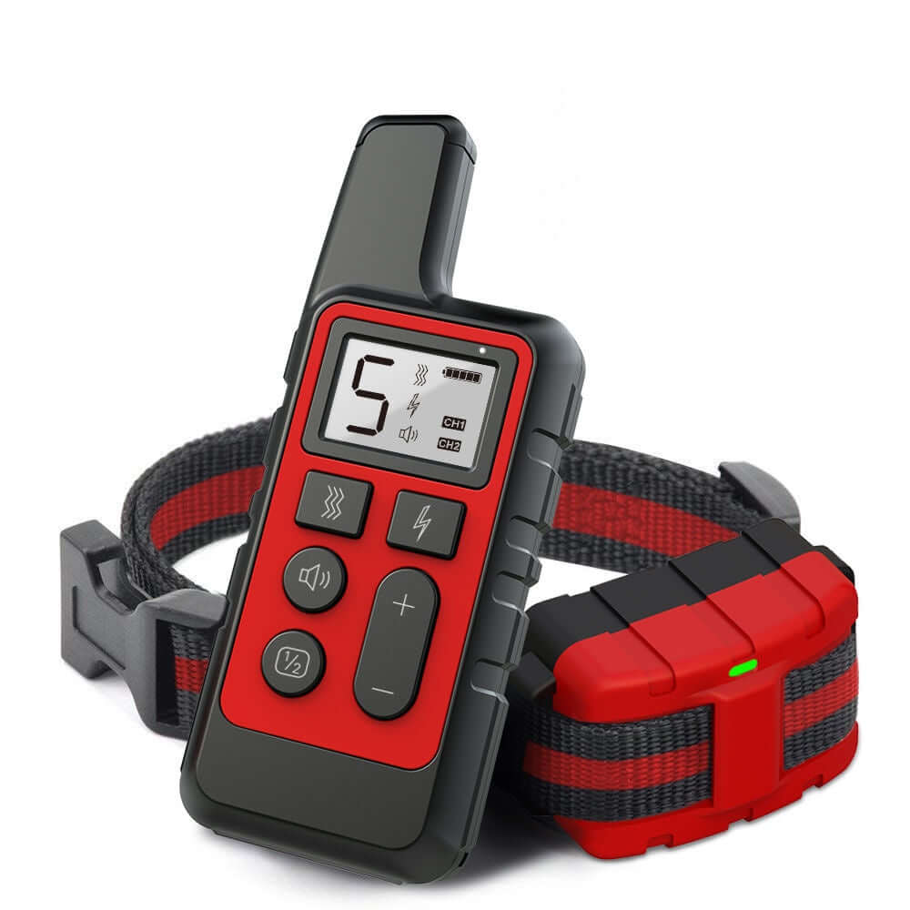 TrainRight adjustable red dog training collar with visual cues - product view 2