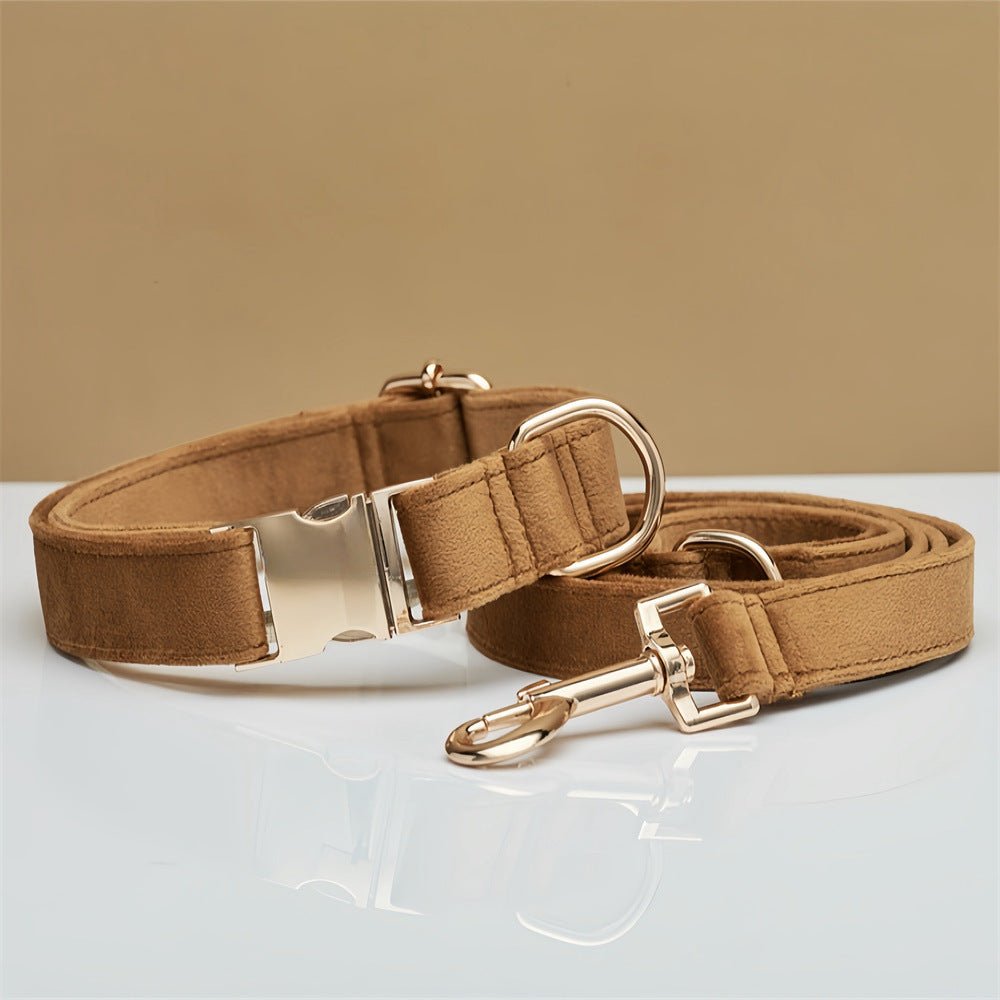 VelvetWalk velvet dog collar and leash set with bow - product view 11