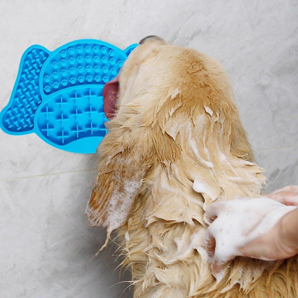 CalmLick slow feeder lick pad for dog and cat anxiety relief - BPA-free silicone enrichment mat freezable treat dispenser by Sablelinna Pet Palace